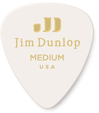 JIM DUNLOP Plektrum Genuine Celluloid Classic, 12 Stück, Weiß, Medium