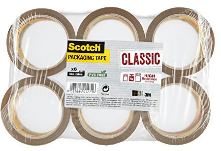 Scotch 936688 Nastro, 50 x 66, 6 Pezzi, Marrone
