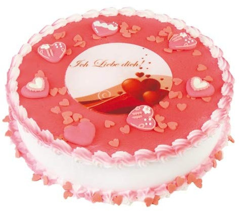 Cake Company Tortendekoration zum Valentinstag | Cake Company Tortendekoration zum Geburtstag | Motivtorte Ich liebe dich | Kuchen und Torten schnell und einfach dekoriert