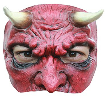 Schauriger Teufel - Dämon des Grauens - Erwachsenen Horror Kostüm Halbmaske - ideal für Halloween, Karneval, Motto- & Grusel-Party