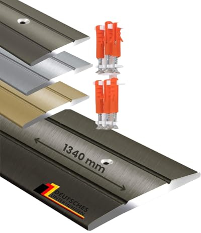 Perfil de transición, aluminio, forma en C, tapajuntas perforado para tornillos, ancho de 36 mm, muchos colores y longitudes, Hueso