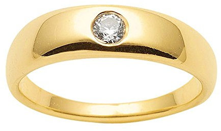 Taufring mit Zirkonia Anhänger Kettenanhänger aus 585 Gold 14 Karat