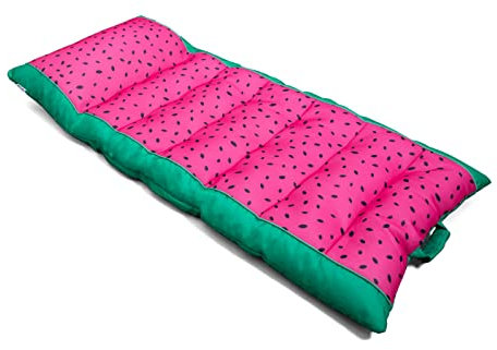 Big Joe Kona No Inflation Needed Pool Lounger with Headrest, Summer Melon Double Sided Mesh, Quick Draining Fabric, 5.5 feet Big