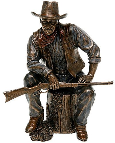 Gifts John Wayne 51284 Bronze Statue Sitting on Log