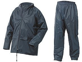 ADULTS FULLY WATERPROOF JACKET AND TROUSER SET - 5 COLOURS (MEDIUM, NAVY BLUE)