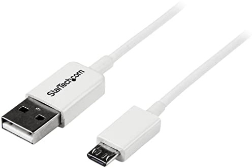 StarTech.com Câble Micro USB 1 m - A vers Micro B - Cordon Micro USB 2.0 - 1x USB A (M) 1x USB Micro B (M) - Blanc 1m (USBPAUB1MW)
