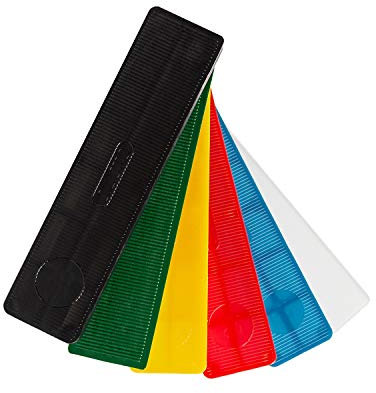 SILISTO Kunststoff Verglasungsklötze Set mehrfarbig 100 x 24 x 1-6 mm - 600 Stück - Abstandshalter - Ausgleichsplättchen - Kunststoffplatte - Made in Germany…