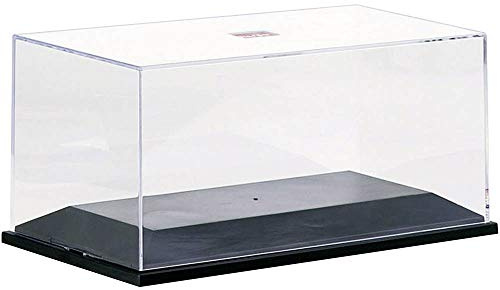 herpa 460118 – PKW Schaukasten 1:87, Vitrine für Modellautos, Showcase, Abdeckhaube, Staubdicht, Miniaturen, Modellbau, Kunststoff - Klar / Schwarz (Gr. L: 15.5 cm x 7.8 cm x 7.2 cm), Klein