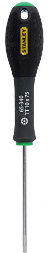 STANLEY 1-65-340 Tournevis Tamper Torx Tt10X75Mm Gamme FATMAX - Fabriqués En France - Lame En Acier - Sablage De L'Empreinte - Poignée Soft Grip - Liaison Quasi Incassable - Finition Anticorrosion