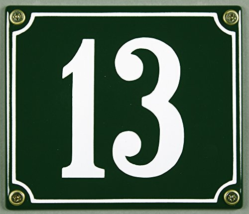 Buddel Bini Wetterfestes Emaille Hausnummernschild 13 12 x 14 cm, sofort lieferbar, grün