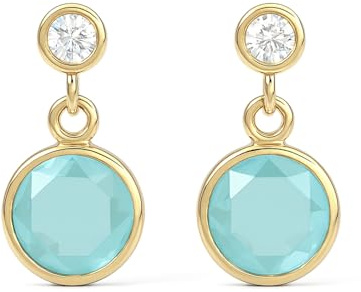CARISSIMA Damen 9 Karat Gelbgold Zirkonia Gold Ohrringe Tropfenform, Grün