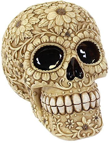 Jones Home and Gift Hucha, diseño de Calavera Floral, Color Beige