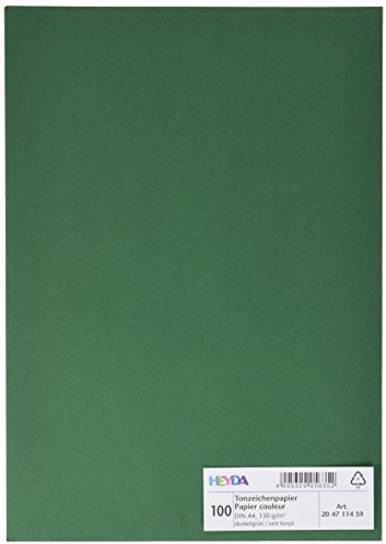 Heyda Coloured Paper - A4 färgat papper (100 enheter), grön