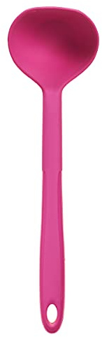 Kochblume Schöpfkelle S | Premium-Silikon & BPA frei| Hitzbeständig | Spülmaschinenfest | 26cm | Farbe: pink