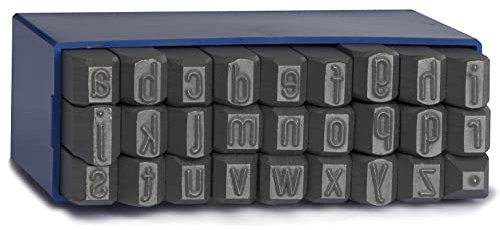 GRAVUREM-S Schlagbuchstaben, Schlagstempel, Prägestempel, Einschlagbuchstaben - KLEINBUCHSTABEN a-z,. / 3mm