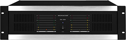 MONACOR STA-1504 Mehrkanal-PA-Verstärker mit integriertem Limiter schwarz, 244280