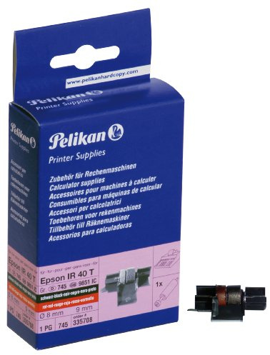 Pelikan Farbrolle Gruppe 745 Ink Roll für Epson IR 40 T, 8 x 9 mm, schwarz/rot
