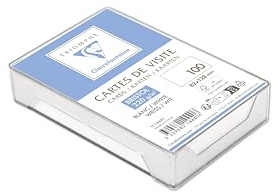 Clairefontaine 1444C - Box mit 100 Visitenkarten Triomphe Bristol Extra-Weiß Blanko 82x128 mm, 220g, 1 Box