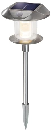 Esotec Solar Stableuchte Solarleuchte Bewegungsmelder Sunnylight LED 102092 | Solar Stableuchte, PIR Bewegungsmelder 6m/90°, warmweiß 2800K + kaltweiß 6000K, 14lm, NiMH AAA Akku wechselbar, H38cm