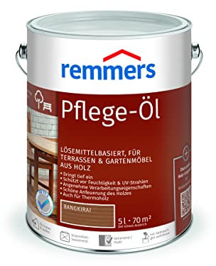 Remmers Pflege-Öl bangkirai, 5 Liter, Holzöl für Holz innen und außen, wasserabweisend, wetterfest, für Gartenmöbel und Holzterrassen geeignet