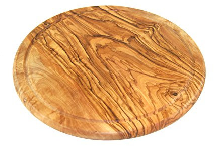 D.O.M. Planche à steak 26 cm en bois d'olivier avec rigole à jus