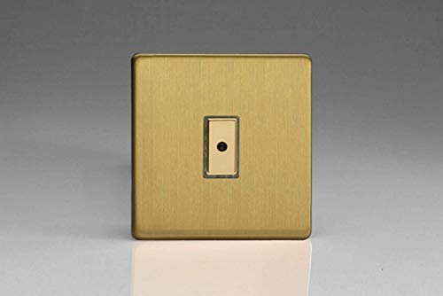 Varilight Eclique 2 1-Gang 1-Way Remote/Tactile Touch Control Master LED Dimmer Light Switch 1 x 0-100W (Max 10 LEDs) Brushed Brass JDBE101S