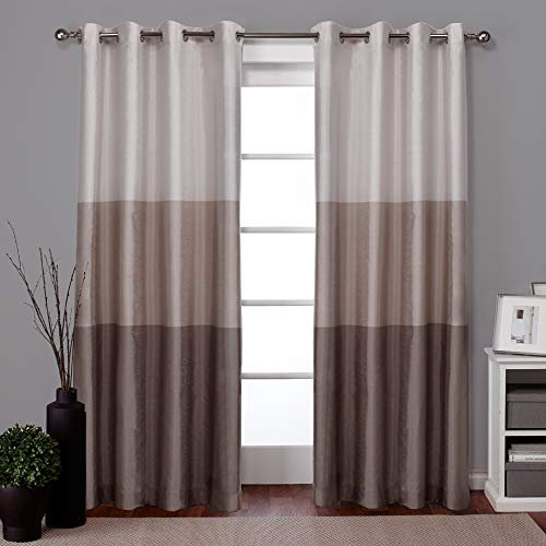 Exclusive Home Curtains Chateau Grommet Top Panel Pair, Taupe, 54x84, 2 Piece
