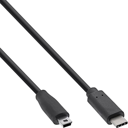 InLine USB C/USB Mini-B, 1 m - Cable USB (1 m, 1 m, USB C, Mini-USB B, 2.0, Male connector / Male connector, Negro)