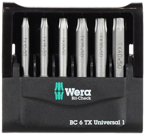 Wera 05056472001 Mini-Check Set Torsion Extra tough 50 mm Direct Drive Torx TX10-40, 6pc