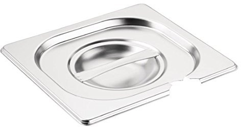 Vogue 12285 Stainless Steel 1/6 Gastronorm Notched Lid Cover Top Food Storage, Silver