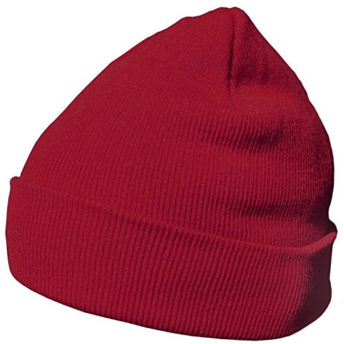 DonDon Mütze Herren Mütze Damen Wintermütze Beanie klassisches Design Bordeaux rot