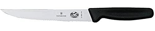 Victorinox, 5.1803.18, Standard, Tranchiermesser, Extra scharfe Klinge, mit geradem Schliff, robuster Kunststoff-Griff, Schwarz, Made in Switzerland, Spülmaschinengeeignet