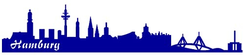 Samunshi® Autoaufkleber Hamburg Aufkleber Skyline 15 x 3cm brillantblau