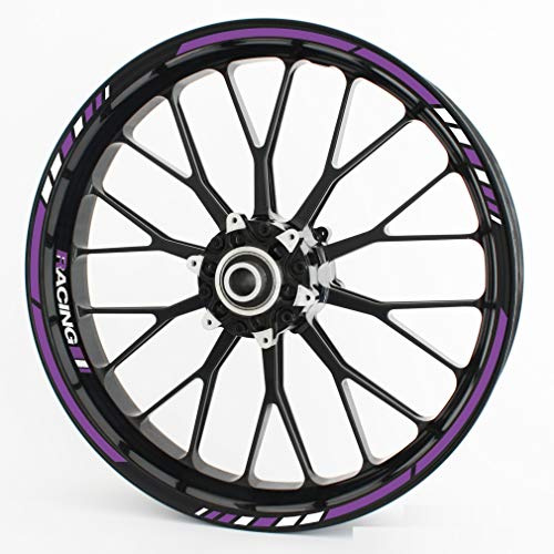 Felgenrandaufkleber RS - Komplettset für 15 16 17 18 19 - Farbe & Design wählbar - Lila, Design 3