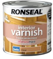 Ronseal RSLIVSCL250 Interior Varnish Quick Dry Satin Clear, 250 ml