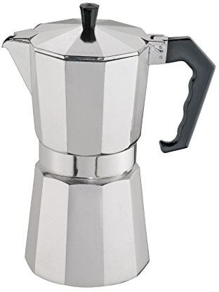 Cilio Espressokocher Classico für 9 Tassen | Induktion geeignet| Ø 9 cm Höhe: 23,5 cm | Aluminium-Gehäuse | Silber | mit Planboden | Induktion Espressokocher | für Reisen oder Camping