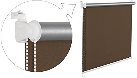 KS Handel 24 Store enrouleur occultant marron chocolat 60 x 200 cm Store de fenêtre avec revêtement thermique 100 % occultant avec support de cordon
