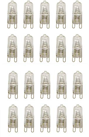 Vstar® G9 Halogen Bulb, 40W 120-Volt G9 Base, for Pendant Lights, 20 Packs