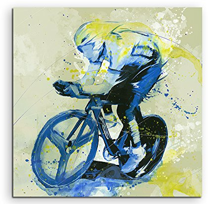 Paul Sinus Art Radsport I 60x60cm SPORTBILDER Splash Art Wandbild Aquarell Art