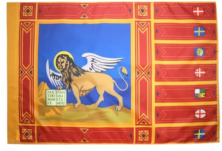 AZ FLAG Flagge Venetien 150x90 cm Polyester 100D Hohlsaum | Für innen und außen Veneto in Italien dekorative Flagge doppelte Nähte und verstärkte Kanten mit Masttunnel 100D Polyester