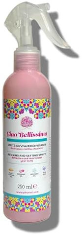 AfroRicci Ciao Bellissima Spritz Ravviva Ricci Fissante 250 Ml, Ideale per Riattivare e Ravvivare i Tuoi Ricci Quotidianamente, Made in Italy
