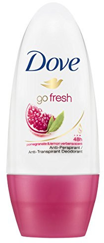 Dove Go Fresh Pomegranate with ¼ crema idratante deodorante antitraspirante deodorante roll on con una fragranza fresca e sottile 50 ml