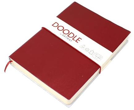 Artway Doodle - Quaderno da disegno - Cartoncino - Copertina in vera pelle morbida - 150g/m² 175 x 125mm - 82 pagine - Chili