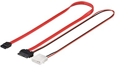 Wentronic HDD 2 in 1 S-ATA SlimLine-kabel 0,3 m, röd/svart