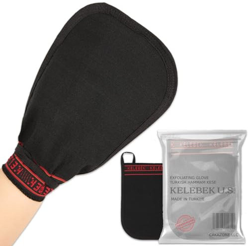 Kelebek 2er-Set Peeling-Handschuhe, Türkisches Kese für Damen & Herren, Hammam Handschuhe für Dusche, Körperpeeling & Tiefenreinigung