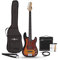 LA Select Bass Guitar Sunburst, 15W Bass Amp Pack