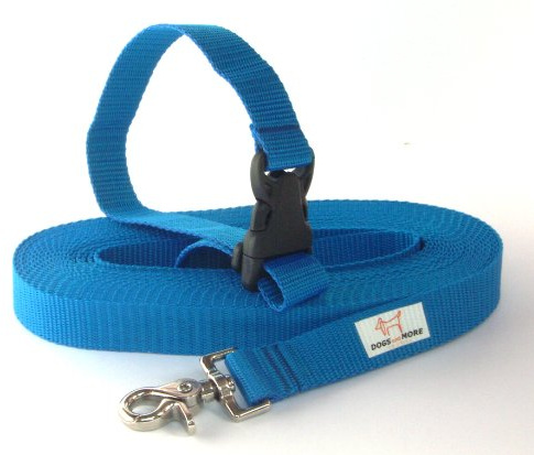 Dog leash 10 m - training leash/field leash made of robust webbing 25 mm - dog leash with detachable & adjustable wrist strap - ideal for dog training & recall training - floatable
