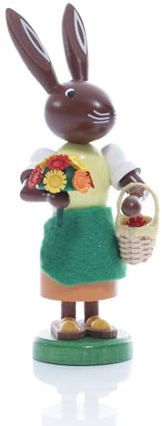 Rudolphs Schatzkiste Osterfigur Hase Gärtnerin Höhe ca 9 cm NEU Osterdeko Osterhasenfigur Ostern Korb Osterei Frühling Erzgebirge Seiffen Hase Blumen Garten Gießkanne Blume Sonnenblume
