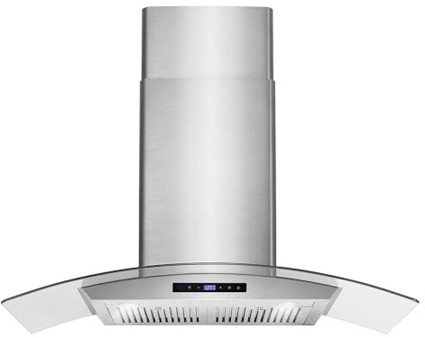 COSMO COS-668AS900 36 in. Vista Collection 380 CFM Ducted Wall Mount Range Hood, Touch Controls, LED Lights, Stainless Steel