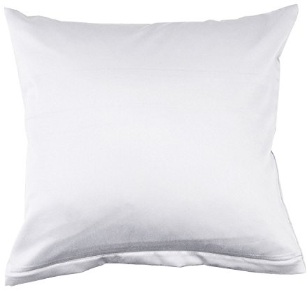 Lorena Uni Classic Mako-Satin Kissen Bezug einfarbig Baumwolle (weiß, 35 cm x 40 cm)